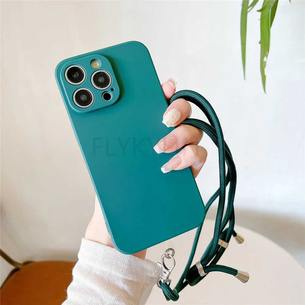 Versatile Silicone Crossbody Phone Case with Necklace Strap