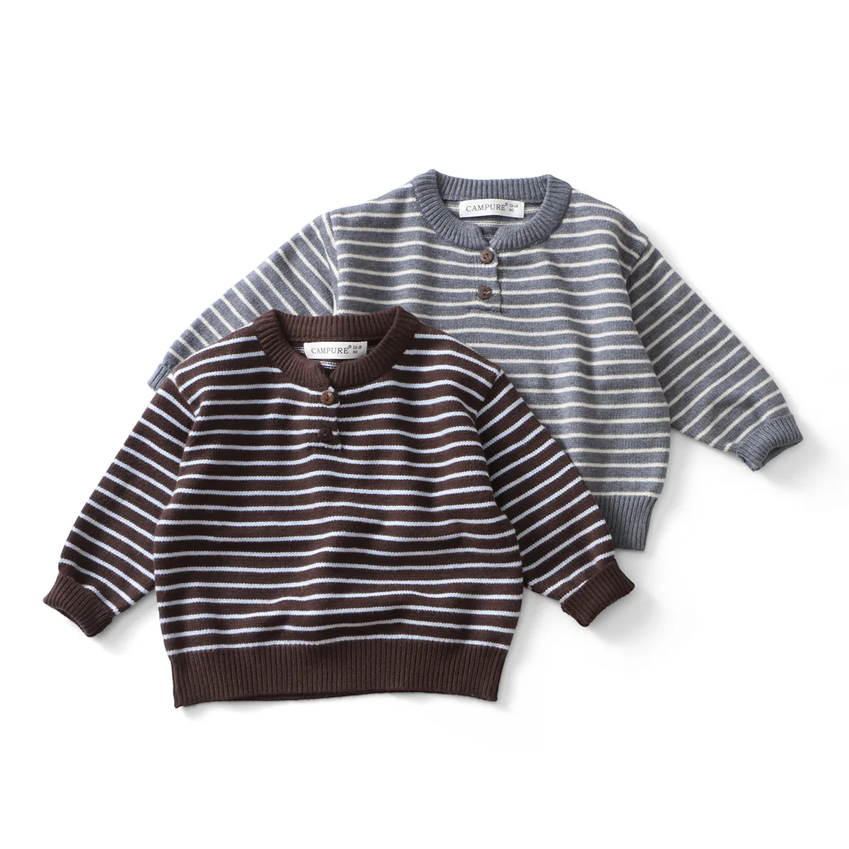 Kids Striped Knit Sweaters Casual Style