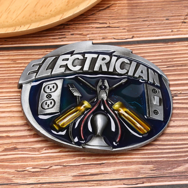 Vintage Men Electrician Tool Cowboy Alloy Belt Buckle Fit 1.5inch Wide Belt New