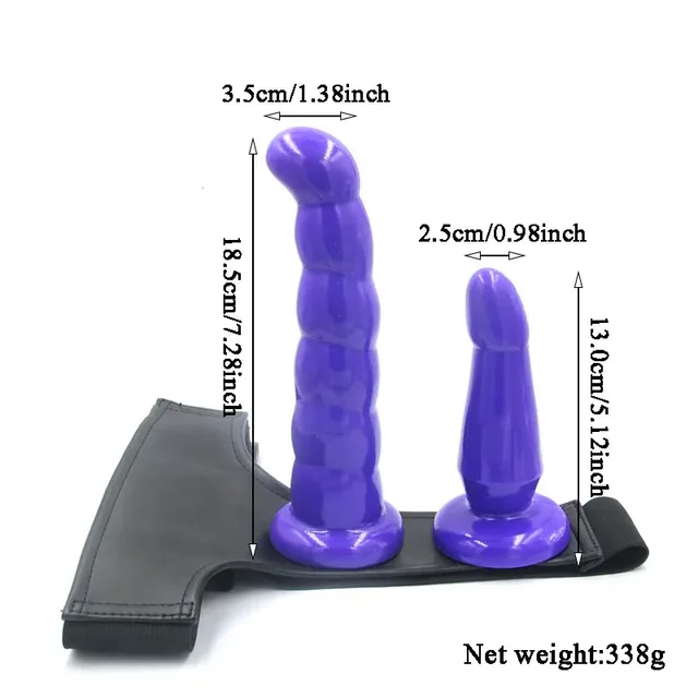 Doppelkopf-Umschnalldildo-Geschirr-Set, realistischer Silikon-Penis, Anal, vaginaler G-Punkt-Stimulator für Frauen, lesbische Paare, Erwachsene, S