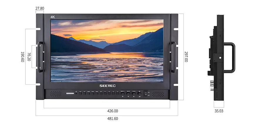 P173-9HSD-RM 17.3 Inch 1920x1080 Rack Mount Broadcast LCD Monitor with V Battery