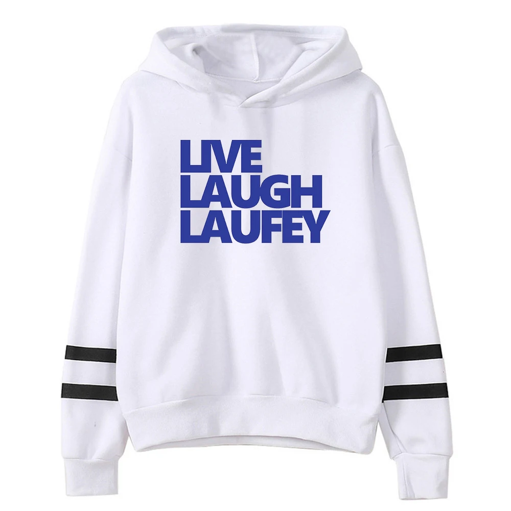 

Laufey Live Laugh Hoodie Unisex Pocketless Parallel Bars Sleeve Streetwear Men Women Sweatshirt 2023 New Fashion Clothes