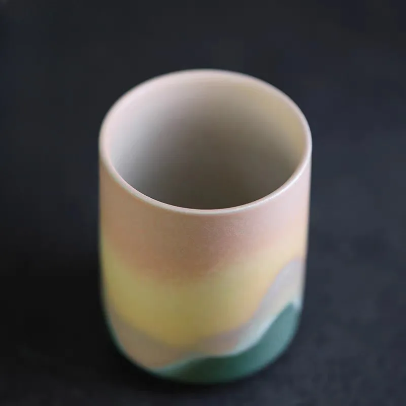 Japanese kiln ceramic master cup Kung Fu tea set, rough pottery handmade tea cup, tea tasting cup, coffee/water cup