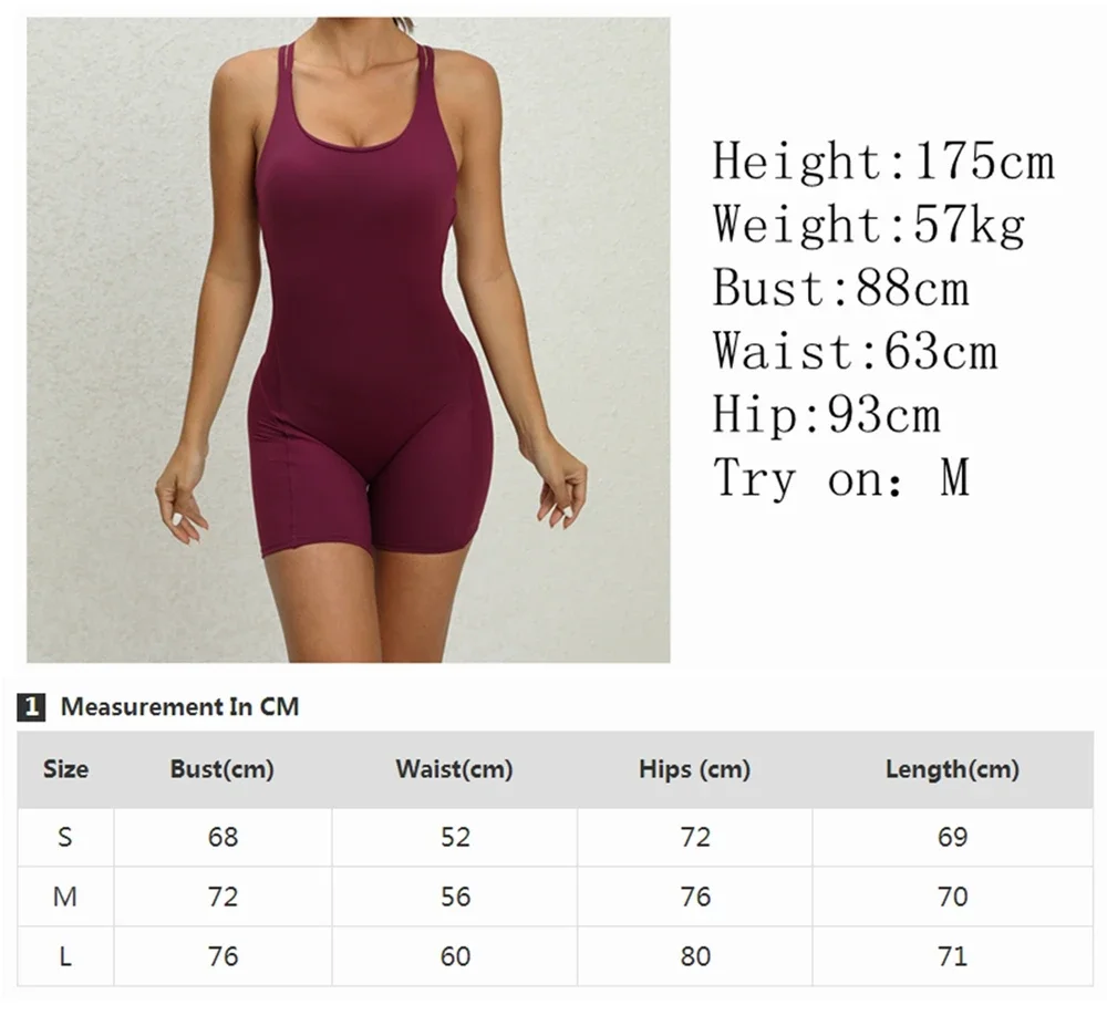 Women Gym Workout Set Yoga Sporty Jumpsuit