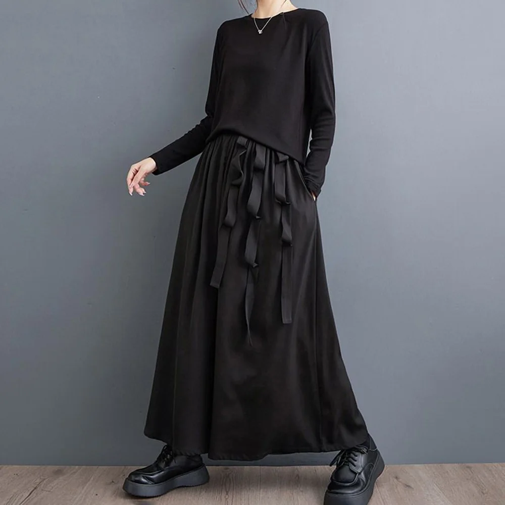 Y2k Gothic Ribbon Pants Skirt Harajuku Casual Pants Skirt
