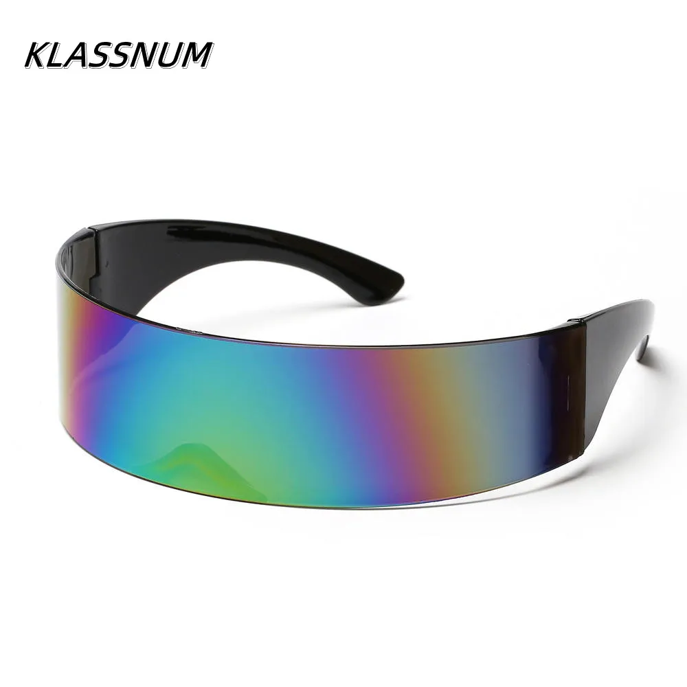 535999-b23b29.jpeg KLASSNUM Futuristic Narrow Cyclops Visor Sunglasses Women Men Laser Eyeglasses UV400 Mirrored Lens Costume Party Eyewear Glasses - Image 1