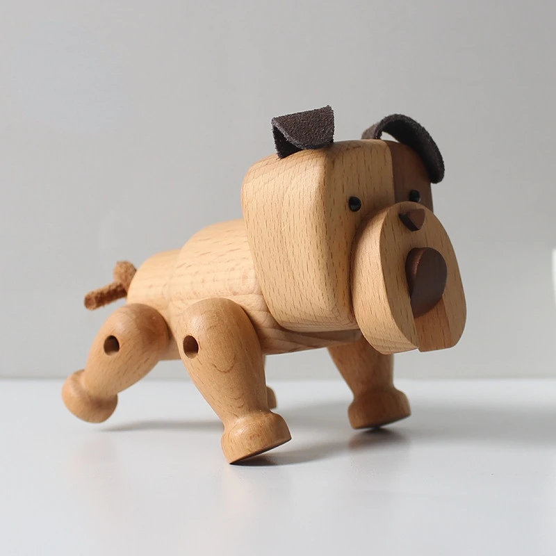 

Nordic Danish Wooden Puppy Ornaments Animal Fashion Sculpture Handmade Crafts Home Living Room Children's Room Decorate