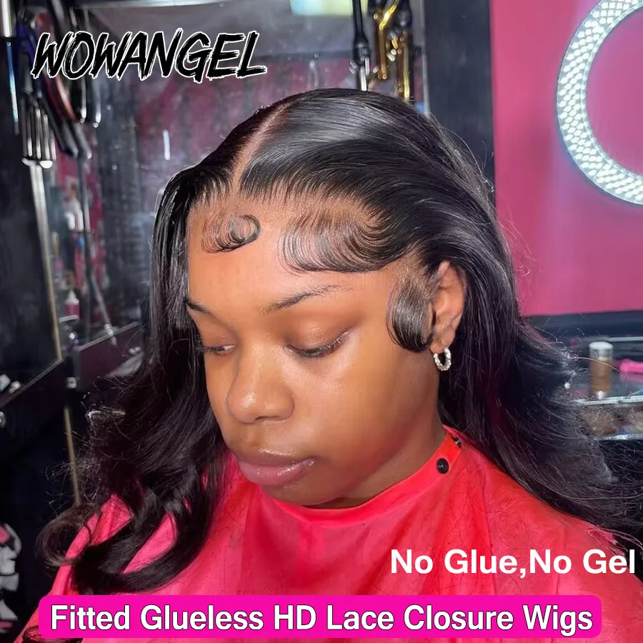 

Wow Angel Glueless Wigs 13x6 HD Lace Front Wigs Deep Part Pre Plucked Body Wave Ready to Wear Wigs Human Hair Wigs For Woman