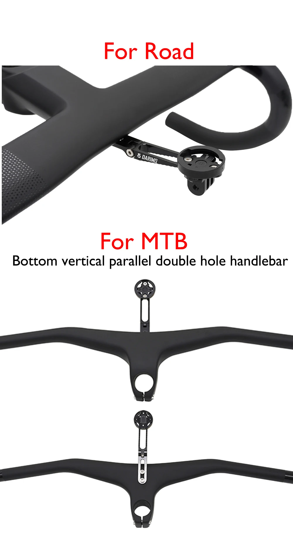 DARIMO Fahrradcomputerhalterung, vordere Verlängerungshalterung, verstellbar, kompatibel mit Garmin/Wahoo/Bryton, Fahrradzubehör – Detail 7
