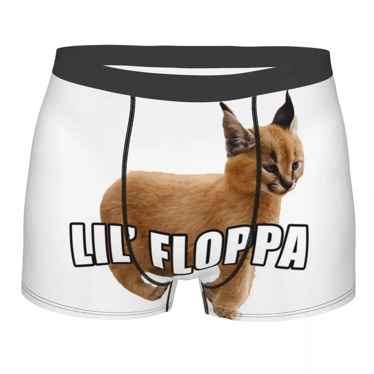 Lilamp39 Floppa Peeker Meme Peeking Big Floppa Underpants Breathbale Panties Male Underwear Print Shorts Boxer Briefs
