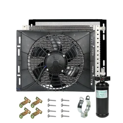 14''x18'' Car Air Conditioning Condenser Assembly Modified General Parking Air Conditioning Truck Radiator Fan Accessories