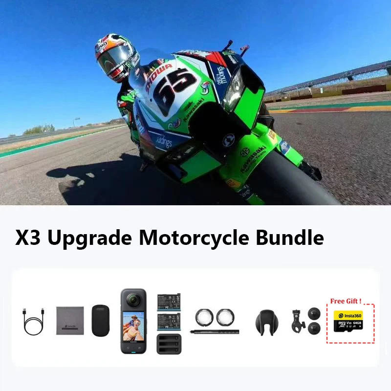 Motorcycle Kit For Insta360 X3 360 Action Camera 5.7K 72MP