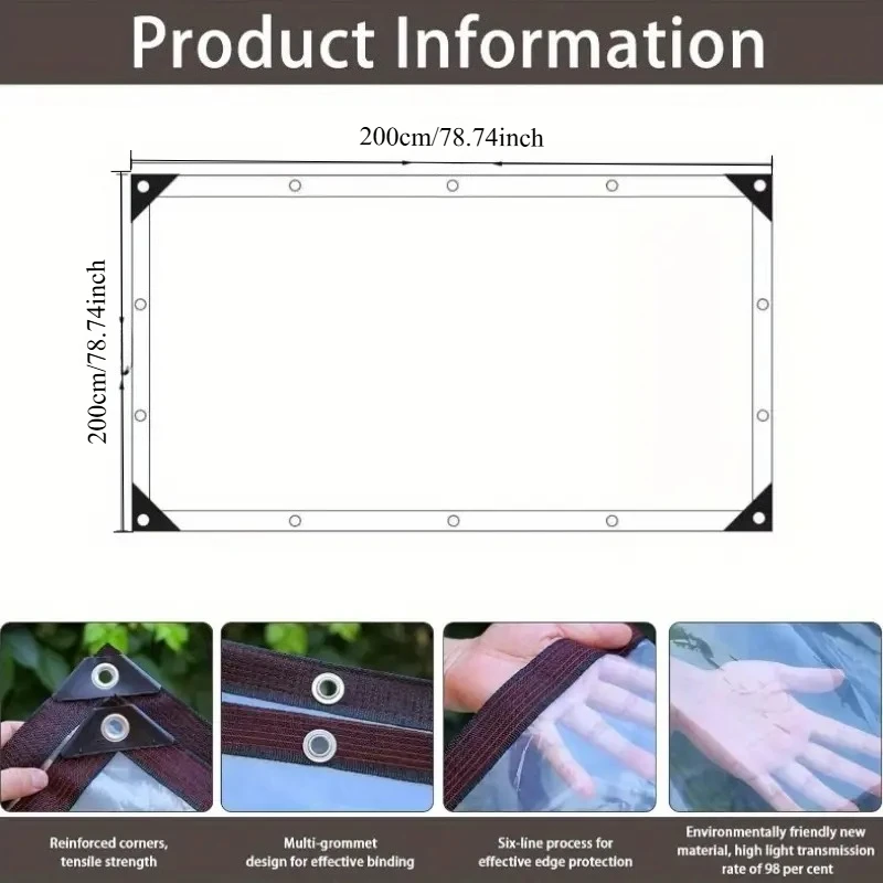 Transparent Multifunctional Sunshade Cloth, Tarpaulin, Balcony, Outdoor Plastic Cloth, Cold Proof, for Household and Outdoor Use