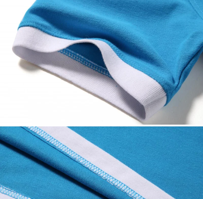 Kontrast farbe Revers kurz ärmel iges Polos hirt modische personal isierte Knopf Sommer Top vielseitige lässige Herren bekleidung – Detail 7
