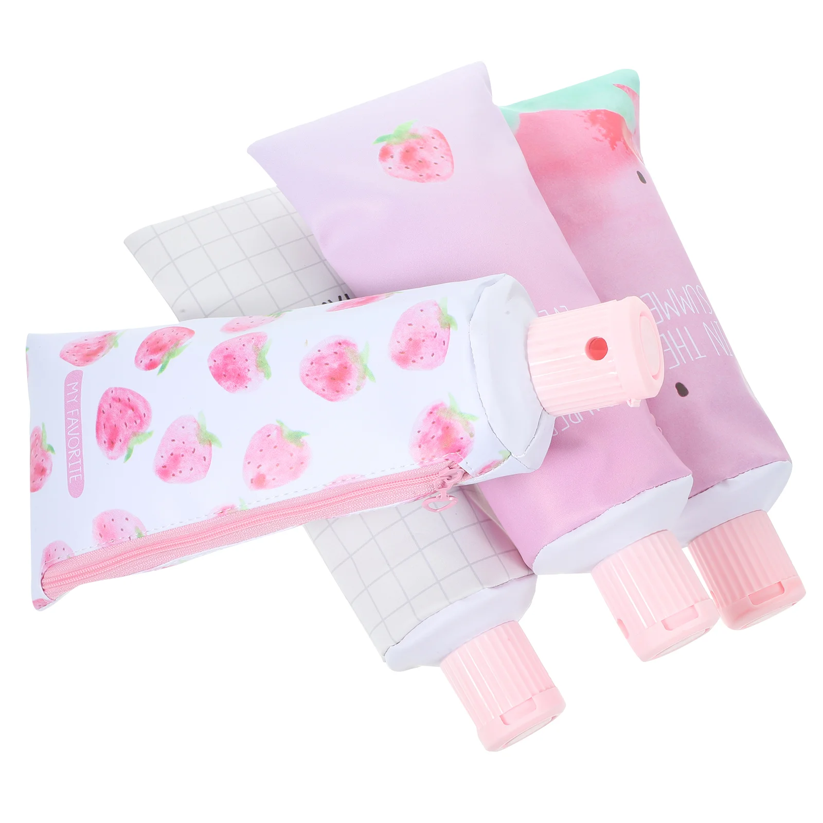 

4 Pcs Toothpaste Shaped Pencil Case PU Pouch Aesthetic Cute Cases for Adults Small Pencils