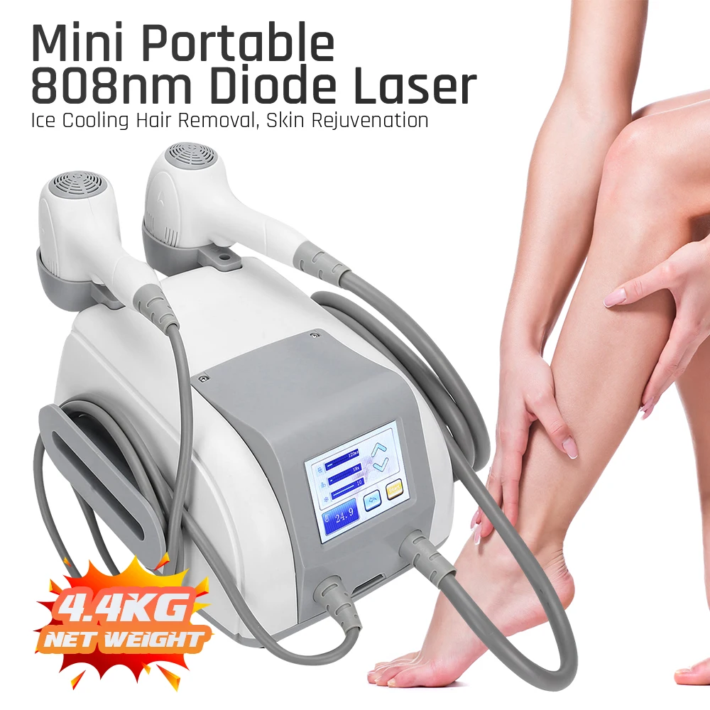 

Mini Portable 808nm Diode Laser Hair Removal Machine Ice Cooling Painless Epilation Home Use Beauty Salon Equipment Factory Sale