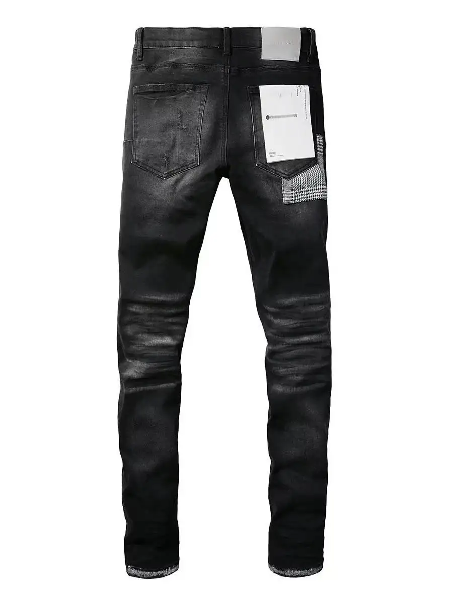 Bla Slim Fit Men's Jeans Faion Patchwork High Street Sle Casual