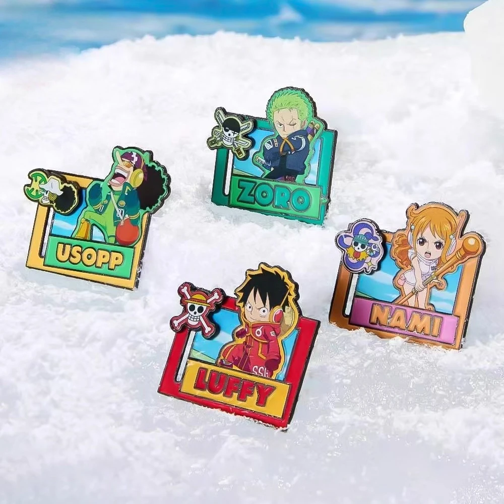 ONE PIECE Anime Sliding Metal Badge Collectible - Interactive