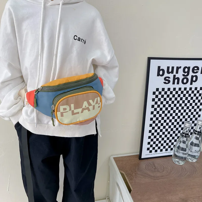 Design Letter Boys Kids Waist Shoulder Bag Fanny Pack Fashion Children's Chest Bag Messenger Bags Girls Baby Coin Purse Handbags - 2