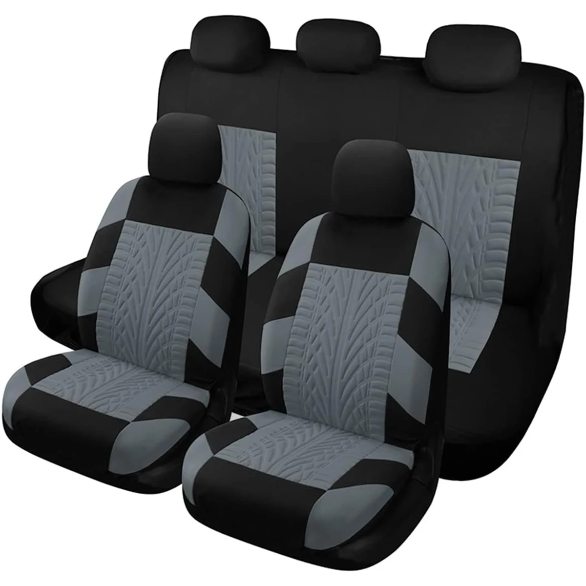 

Car Seat Cover Front Seat Rear Bench Polyester Car Seat Cover Easy to Install Rear Bench Split Classic Men's Truck (Full Set - F