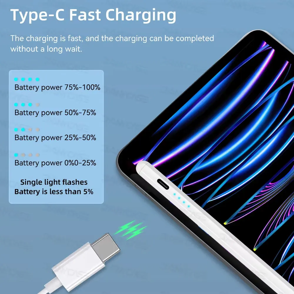 Advanced Palm Rejection Stylus Pen for iPad with Power Display