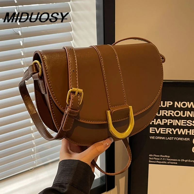 

Crossbody Small Bag for Women French Minority Advanced Texture Shoulder Bag 2023 New Pure Color All-Matching Underarm Saddle Bag