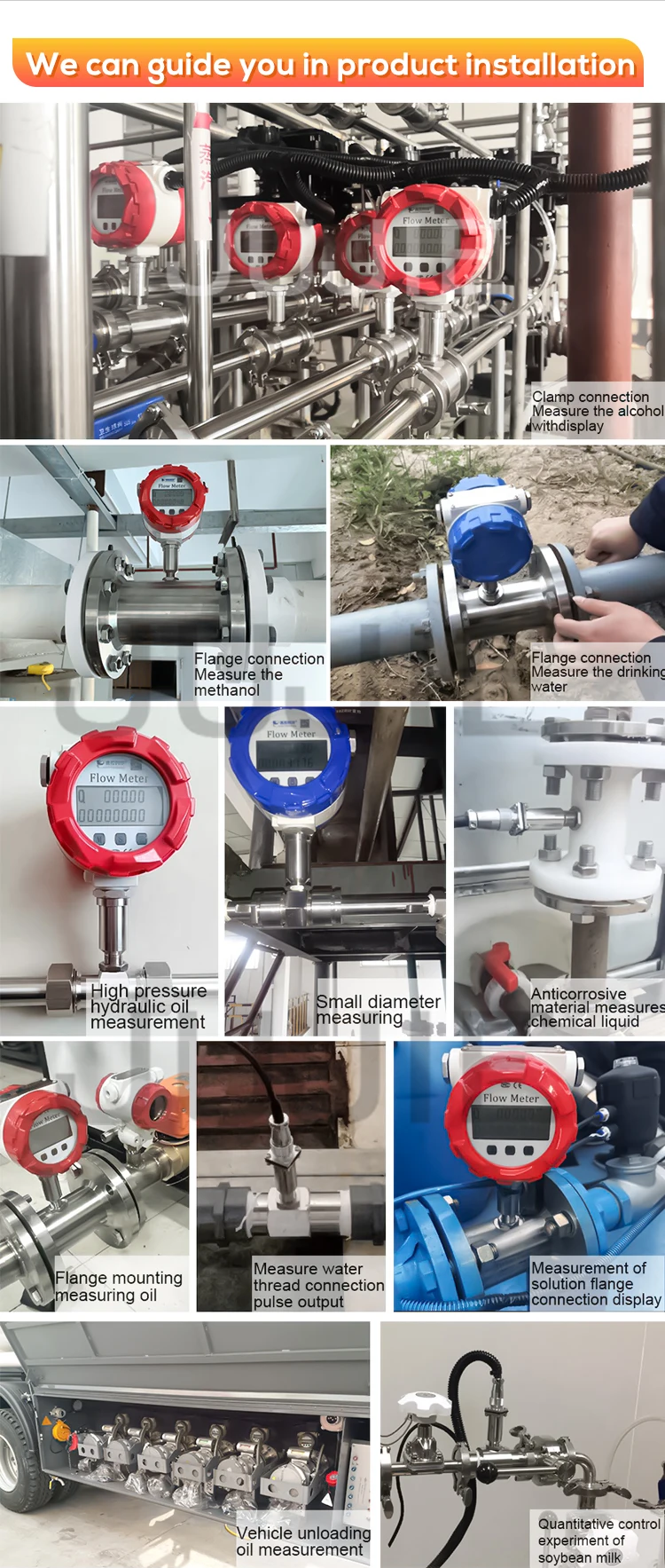 LWGY Turbine Sanitary Type Flow Meter Food Beverage Industry Liquid Alcohol Milk
