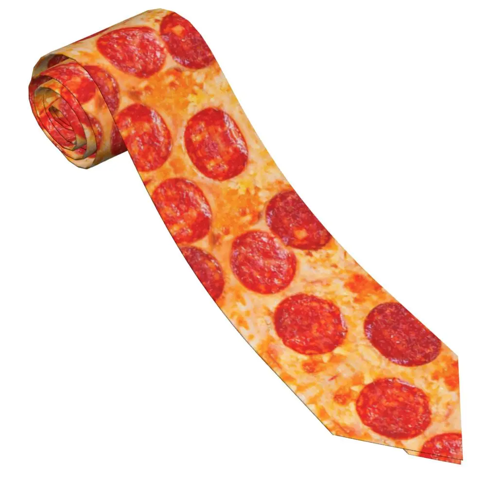 Woven Necktie Pepperoni Pizza Unisex Slim 8 cm for Mens Suits