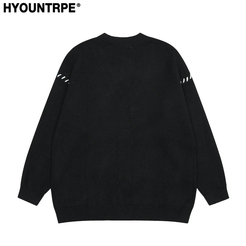 Mens Cardigan Sweater Y2K Fashion Streetwear Sweaters Hip Hop Knitted Cardigan New Casual Single Breasted Sweater Unisex Jumpers