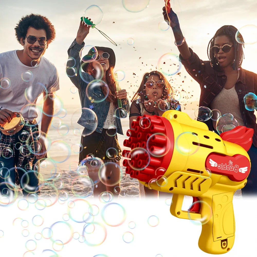 Kids Rocket Bubble Gun Blower 29/23 Holes Bubble machine Summer Soap bubbles Toys for children girl Boys outdoor games garden