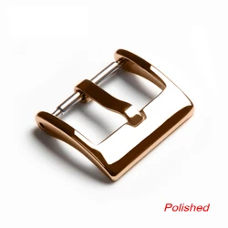 Sleek Stainless Steel Watch Band with Solid Square Button Clasp - Available in Silver, Black, and Rose Gold - 20mm (Polished  Rose Gold)