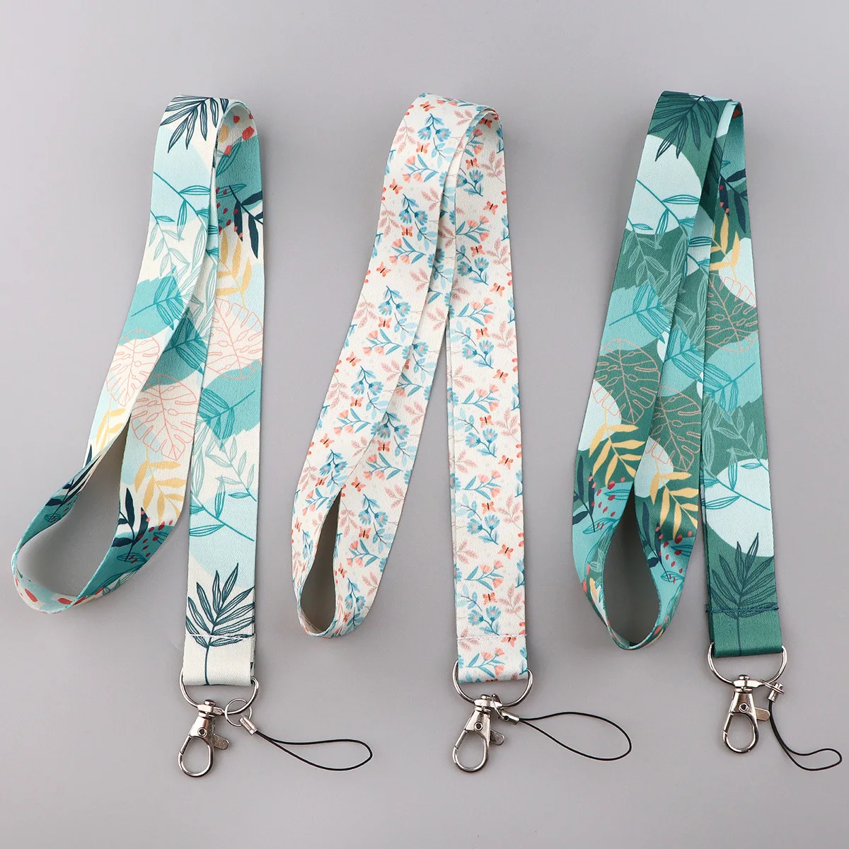 Vintage Plant Flowers Lanyard Neck Strap for Key ID Card Cellphone Badge Holder DIY