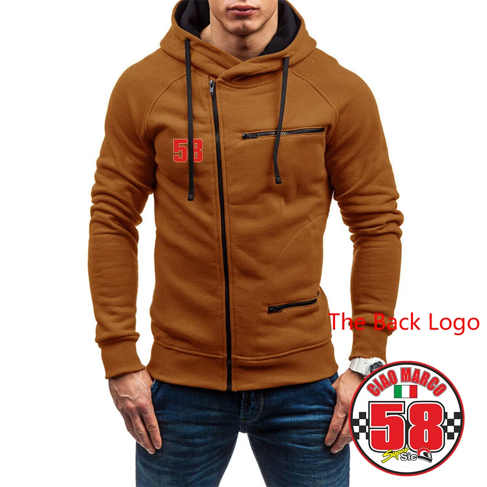 2023 58 Super Sic Marco Simoncel New Men's Four-color Zipper Sweater Jacket in Autumn and Winter Hooded Zipper Pullover Jacket J