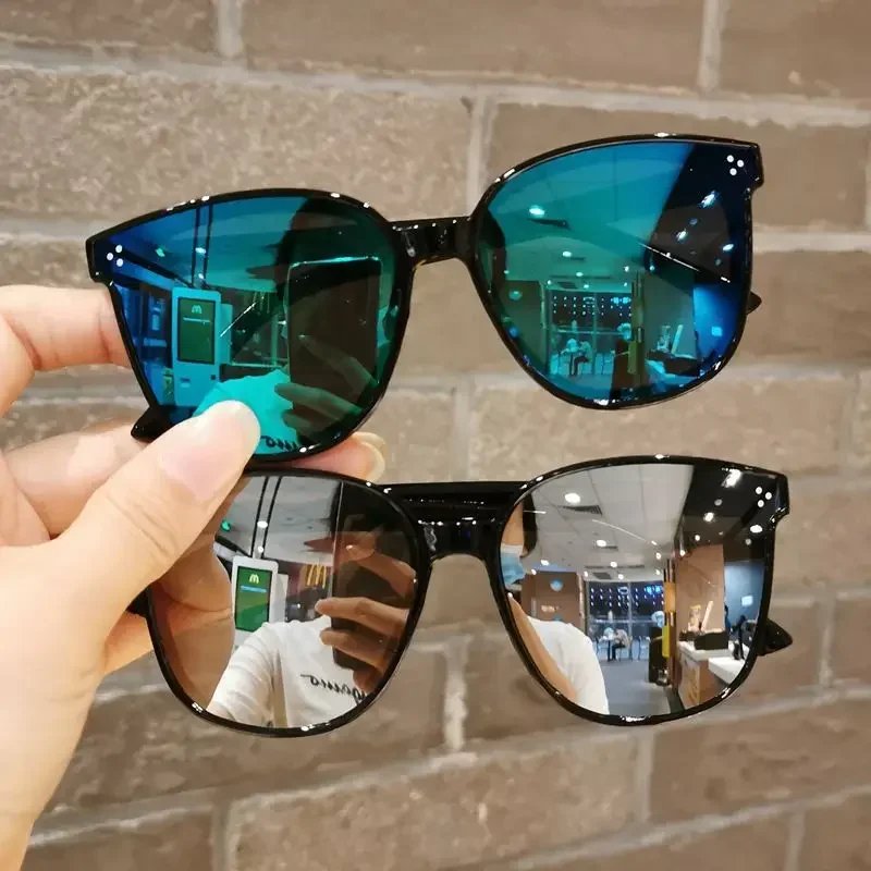 Children Shape Round Sunglasses Girl Boy Shiny Coating Double Color Vintage Sunglasses UV Protection Glasses Child Goggles kids sunglasses children sunglasses