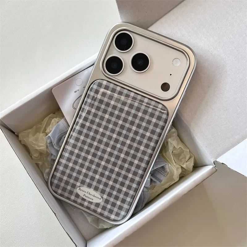Sleek Grey Electroplated Drip Glue Phone Case - Modern Y2K Design Cover