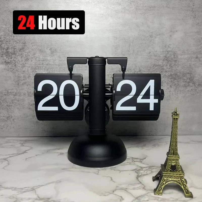 Automatic Page Retro Flip Down Clock 24 Turning Battery Powered Home deco Desktop Decoration 12H 24H