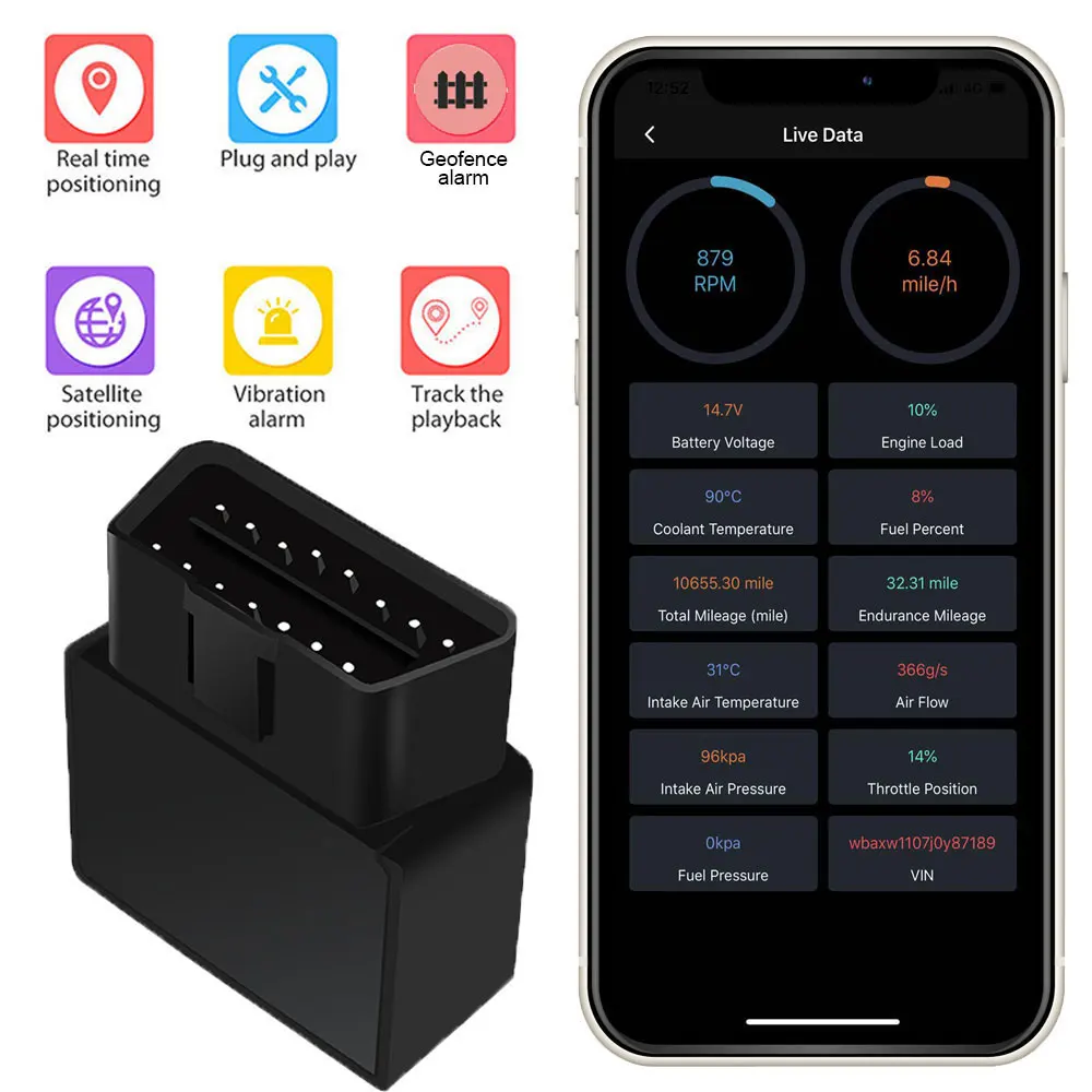 car tracking device 2022 Real 4G LTE GPS Tracker Car OBD Locator OBDii Diagnostic Tool DTC Code Vibration Alarm Geo-fence Real Time Tracking tracker for car