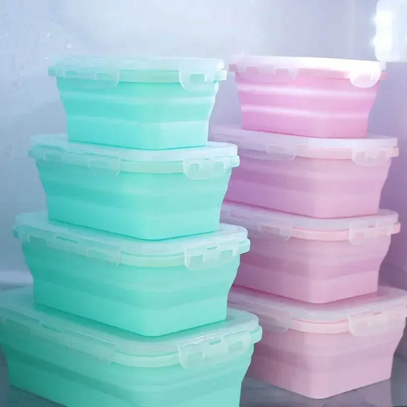 

4 шт., складной силиконовый контейнер для пищевых продуктов