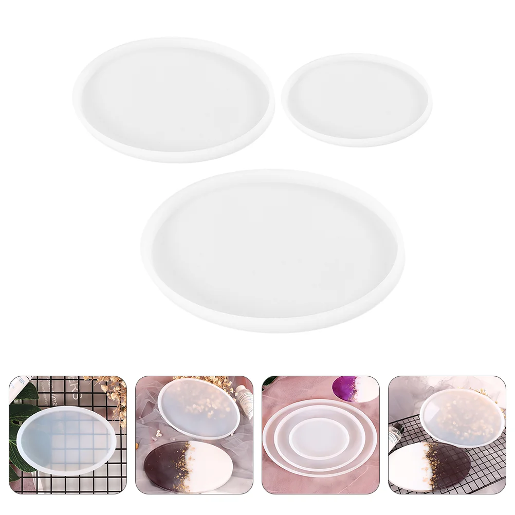 

3 Pcs Table Mold Desk Adornment Making DIY Accessory Tray Ornament Tool Silica Gel Handcraft Decoration Handmade Silicone