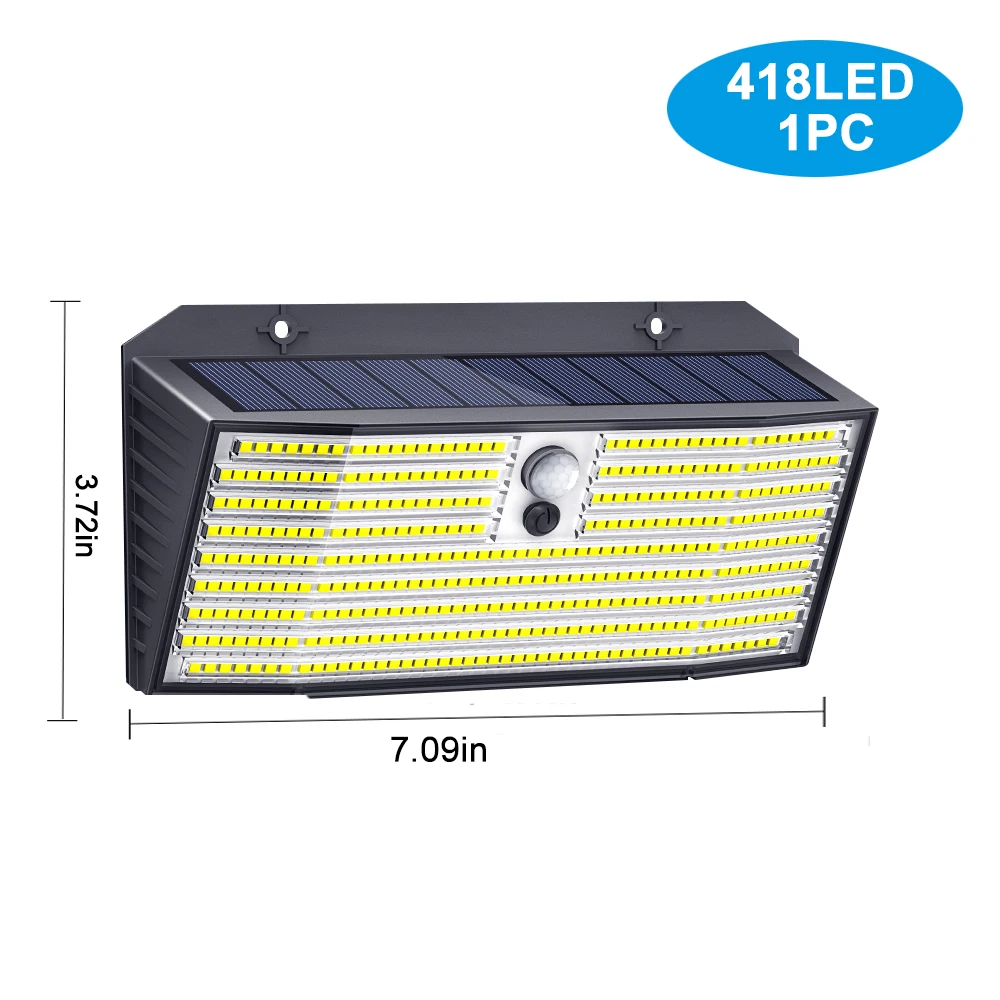 ตัวเลือกสินค้า ไฟโซลาร์เซลล์ 528 LED ตรวจจับความเคลื่อนไหว 5 โหมด กันน้ำ