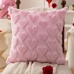 Blush Heart Decorative Pillow - Cozy Accent Cushion (Pillowcase - 1PC)
