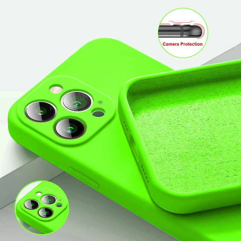 Fashion Square Liquid Silicone Case For Iphone 14 13 11 12 Pro Max Mini