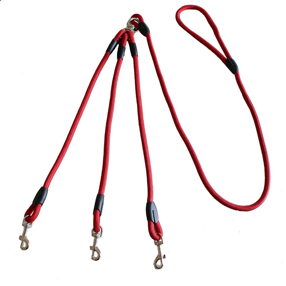 No Tangle Dog Leash Triple Coupler Multi Way Splitter Nylon Dog