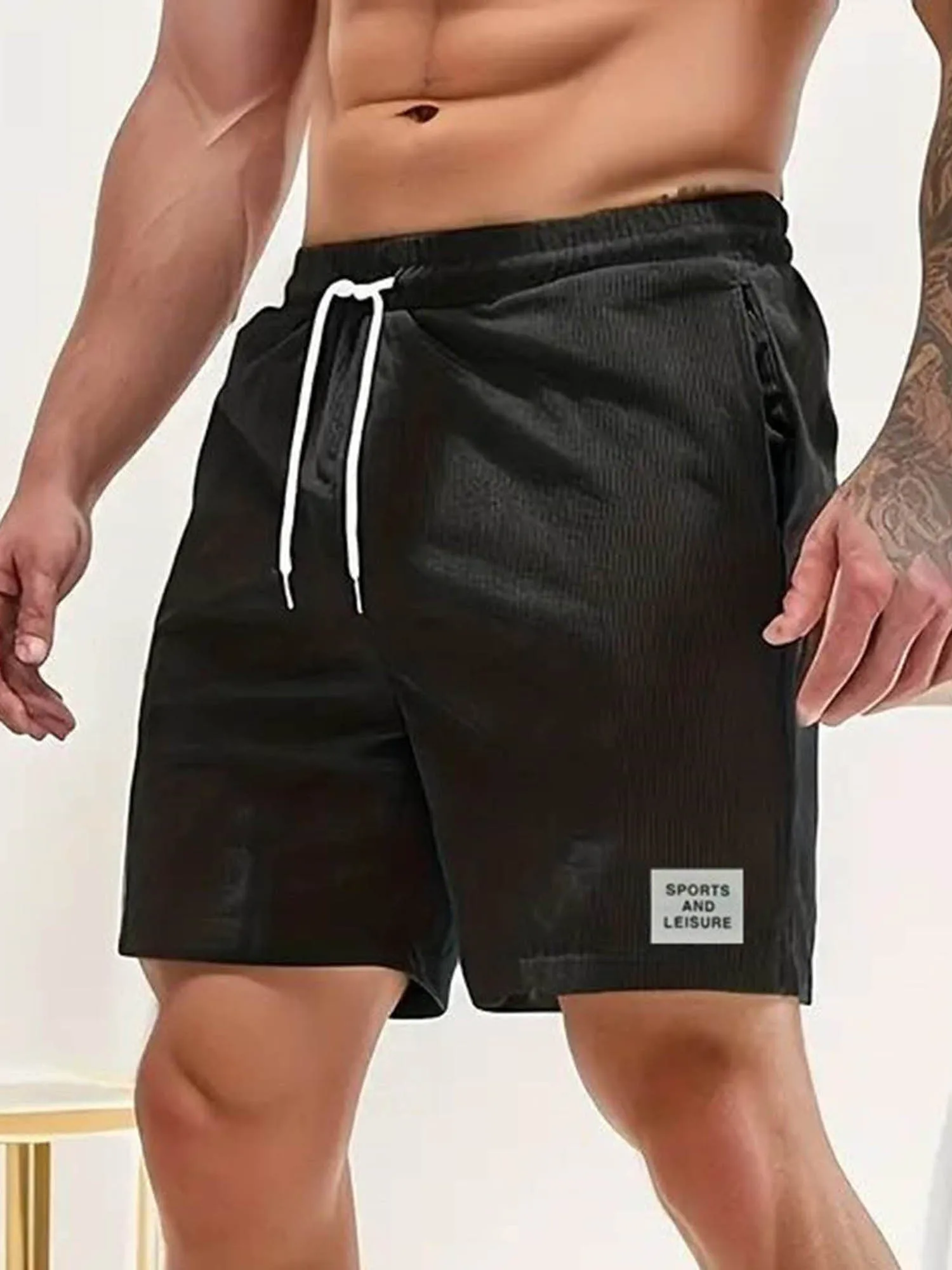 Men s Cotton Cargo Shorts Casual Loose Fit Multi-Pocket Outdoor Hiking Shorts with Drawstring Waistband