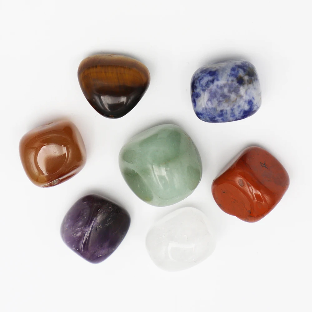 Free Shipping Natural 7 Color Crystal Meditation Energy Stone Irregular Large Particle Polishing Home Decoration Wholesale 7Pcs