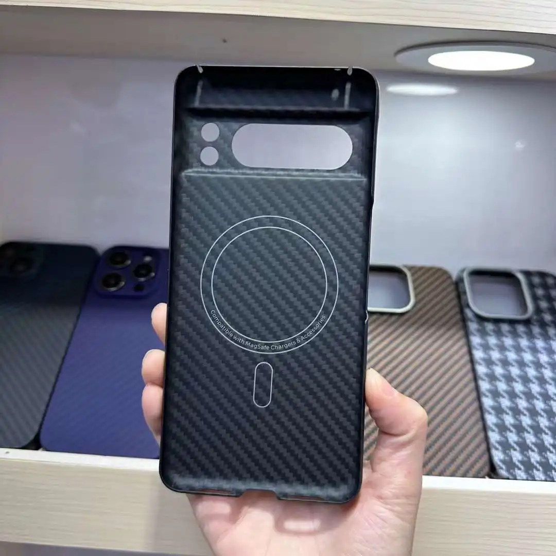 MagSafe Case for Google Pixel 8 Pro/ Pixel 8 Carbon Fiber Case Shockproof MagSafe Aramid Fiber Phone Cover