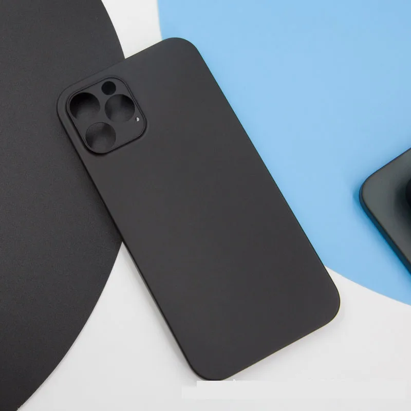 Sleek Black Silicone Phone Case with Camera Protection - Soft, Durable Back Cover