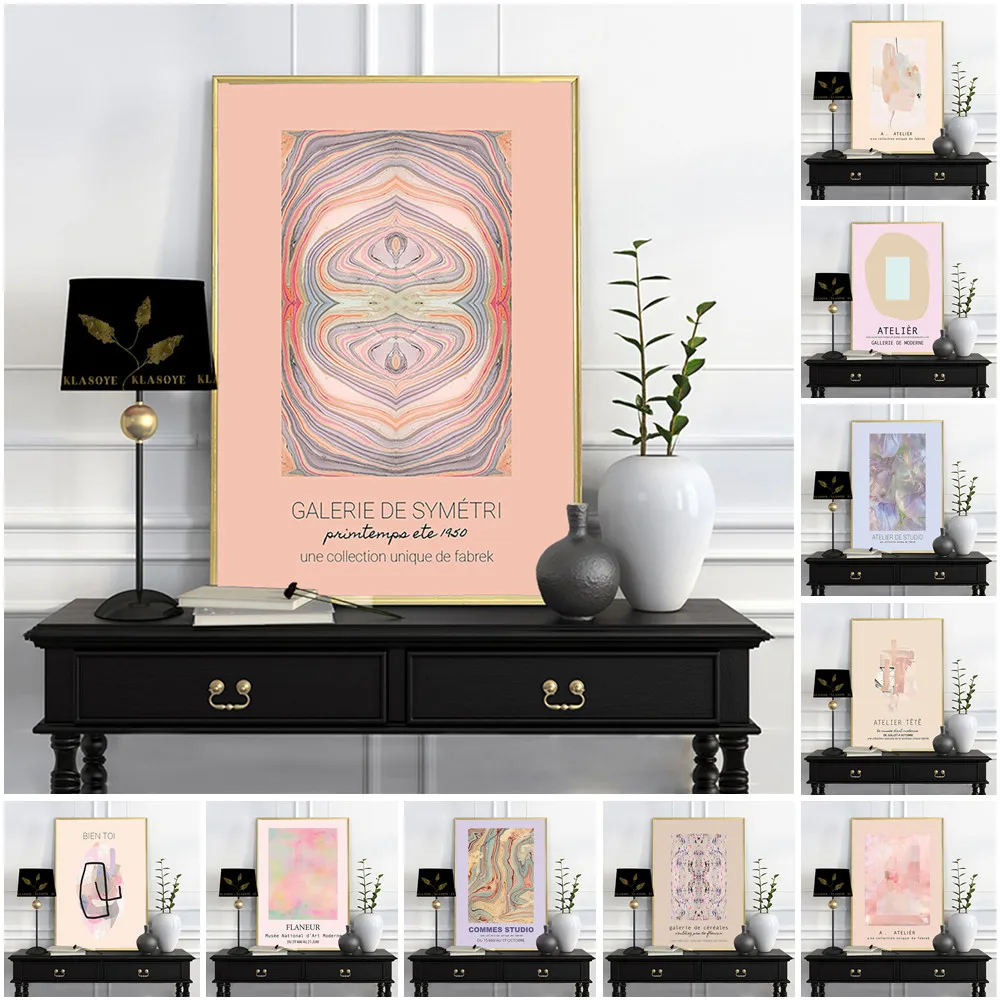 

Pinkish Watercolor Poster Abstract Visual Art Print Canvas Painting Home Decor Fashion Wall Stickers