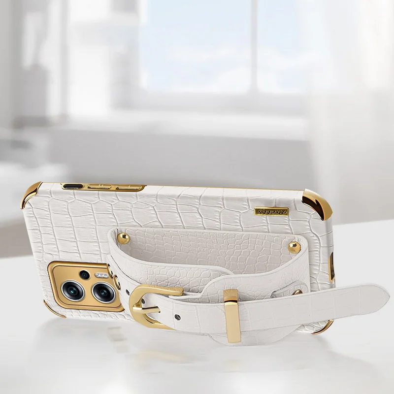 Wristband Hand Strap Leather Case For Xiaomi Redmi Note 11 11E Pro 5G 11s Mi 11T 12T Poco X4 GT X3 M3 M4 Pro 5G Soft Cover_voghion.com