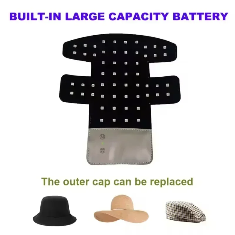 Cappello per la Crescita dei Capelli, Anti-Caduta e Stimolante della Crescita, Casco con 56 LED, Dispositivo di Terapia Luminosa per la Ricrescita dei Capelli, Cappello per Trattamento Rilassante della Testa - immagine 3